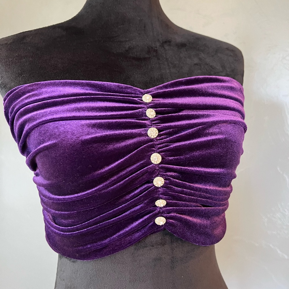 Purple Velvet Zara Crop